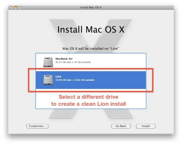 Mac OS X installation screen on MacBook, showing drive selection while learning how to install printer driver on macOS easily.
Is this helpful so far?